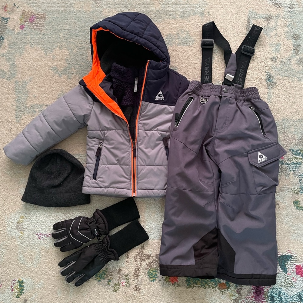 Boys winter coat and snow pants set